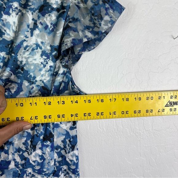 Guess Dress Women's Size 6 Blue Satin Sheath Chiffon Printed Vintage Y2K - Picture 9 of 10